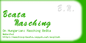 beata masching business card