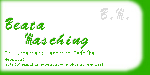 beata masching business card